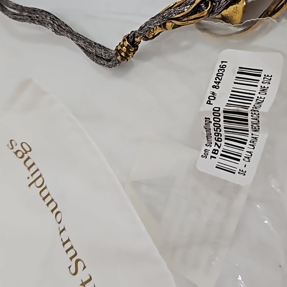 Soft Surroundings lariat pewter and gold adjustable necklace Calia Lariat - Picture 2 of 5